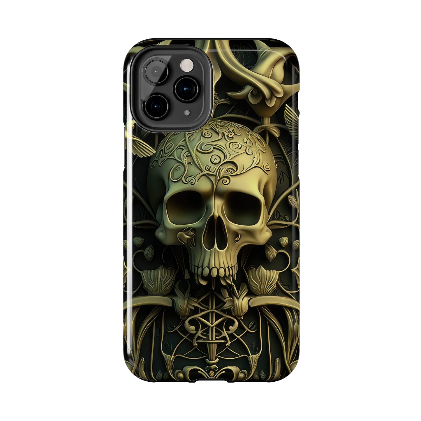 Metallic Chrome Skulls and classic Designed 3 Tough Phone Cases