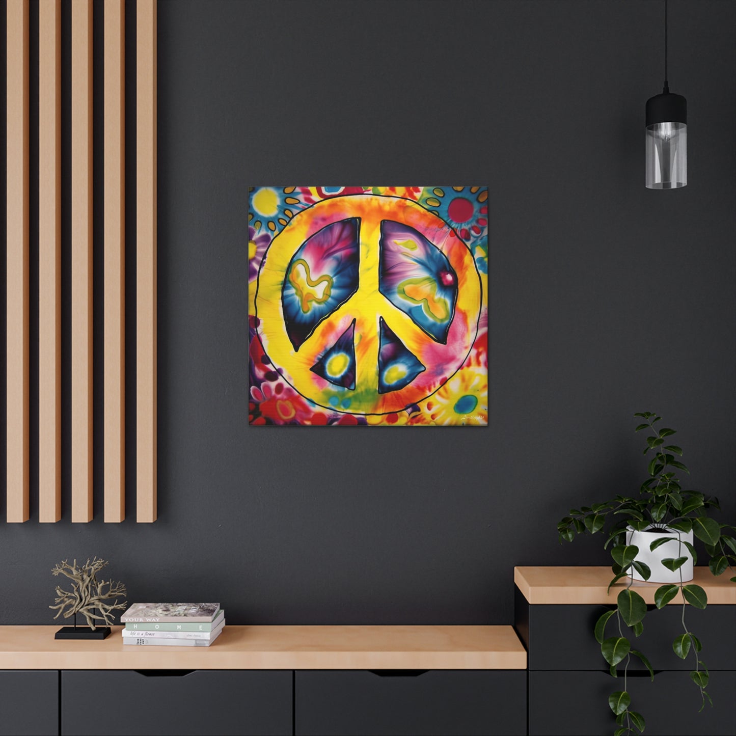 Coolio Tie Dye Hippie Peace Sign 7 Canvas Gallery Wraps