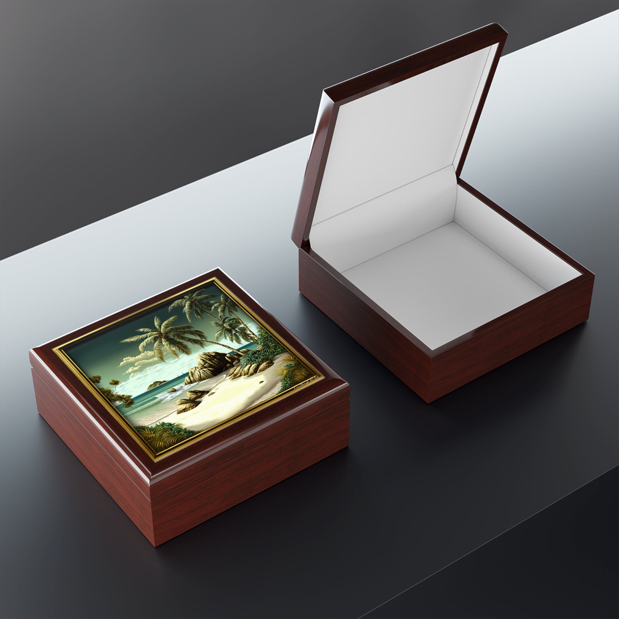 Quiet Palms, Golden Shore, Jewelry- Stash -Collection Box