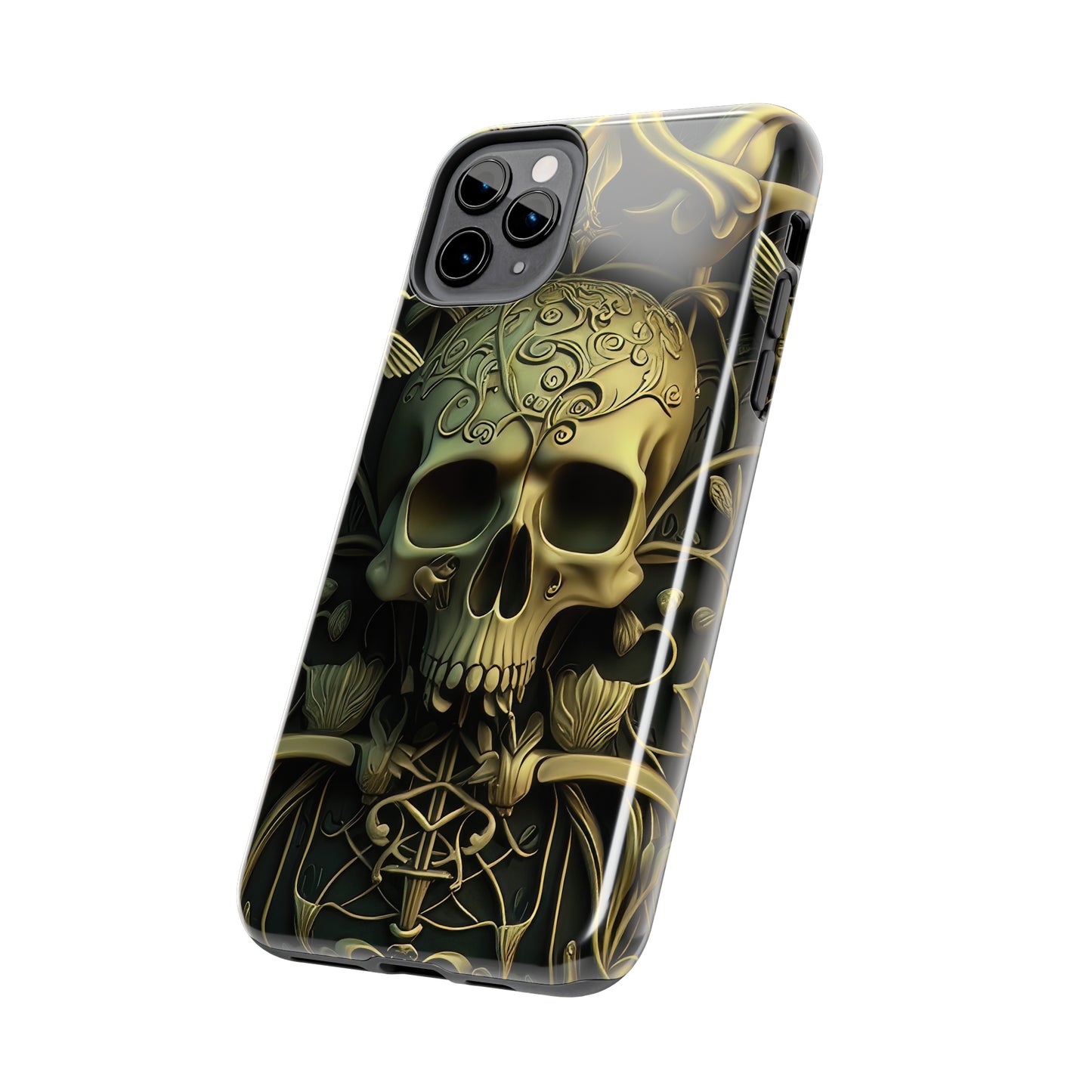 Metallic Chrome Skulls and classic Designed 3 Tough Phone Cases