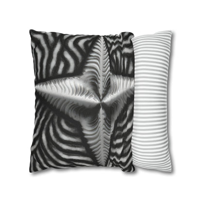 Beautiful Stars Abstract Star Style Black And White Spun Polyester Square Pillow Case