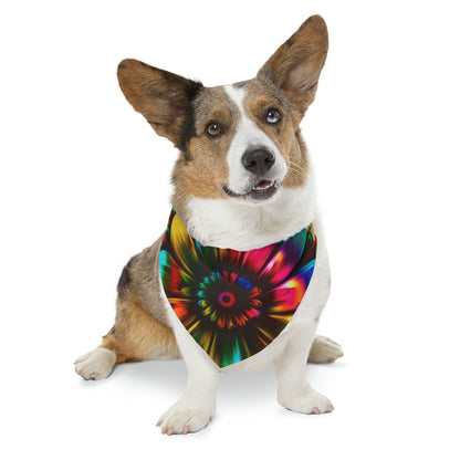 Tie Dye Color Flower Pet Bandana Collar