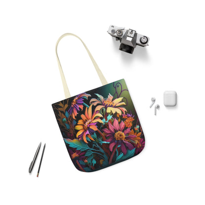 Bold And Beautiful Flowers Style Three Polyester Canvas Tote Bag (AOP)