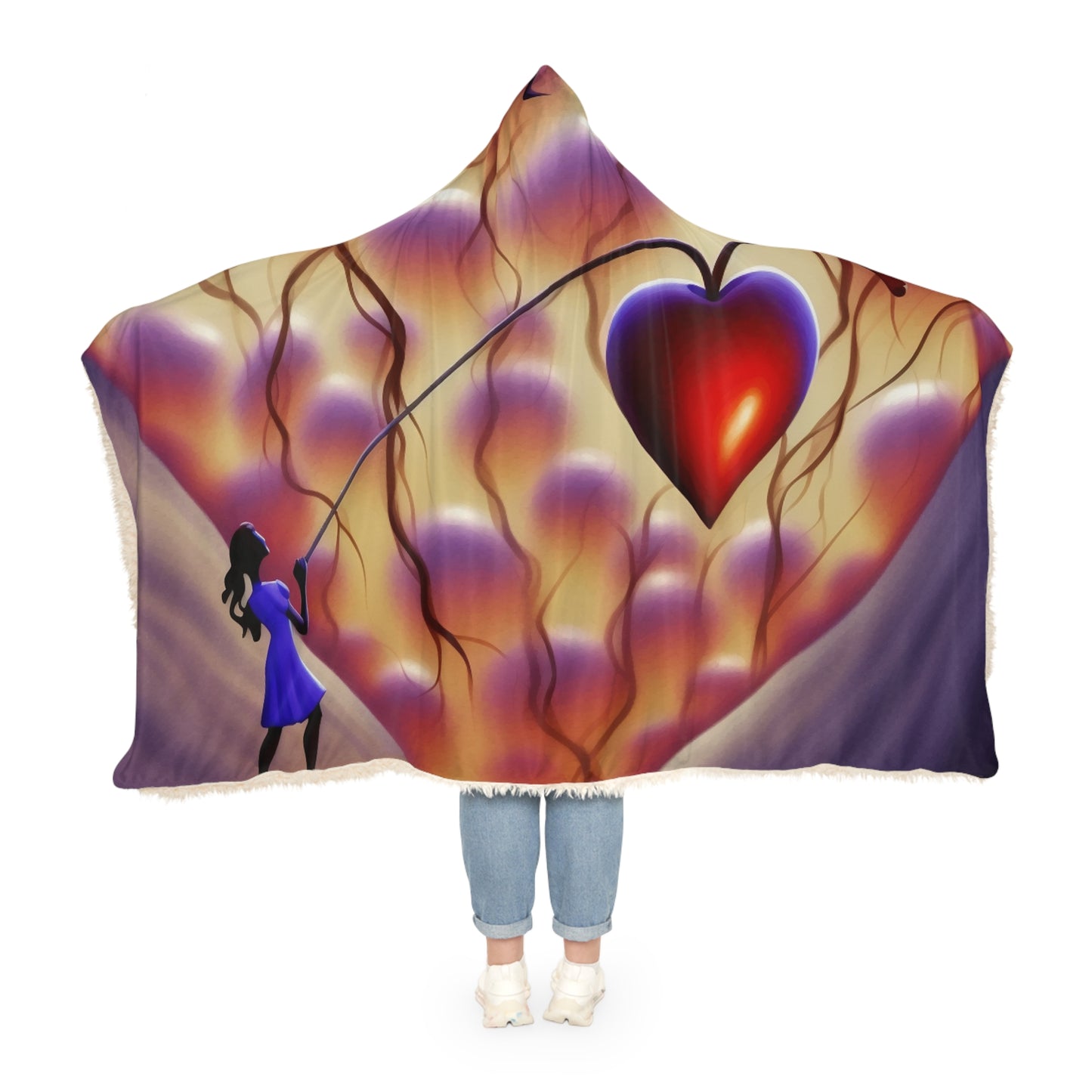 Cherry Stem Love Fishing Snuggle Blanket