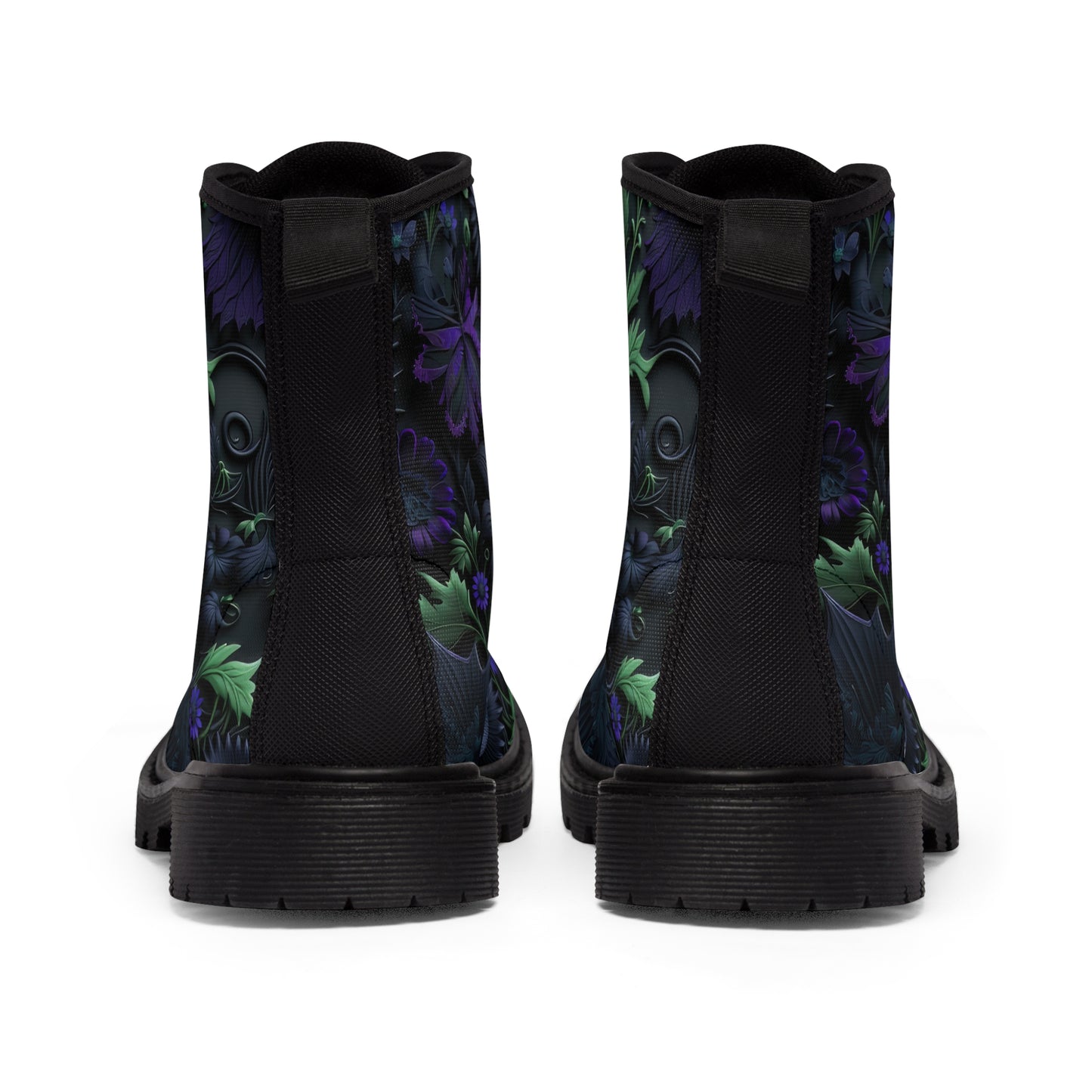 Gothic Bold & Beautiful flower floral Style 1 Men's Canvas Boots