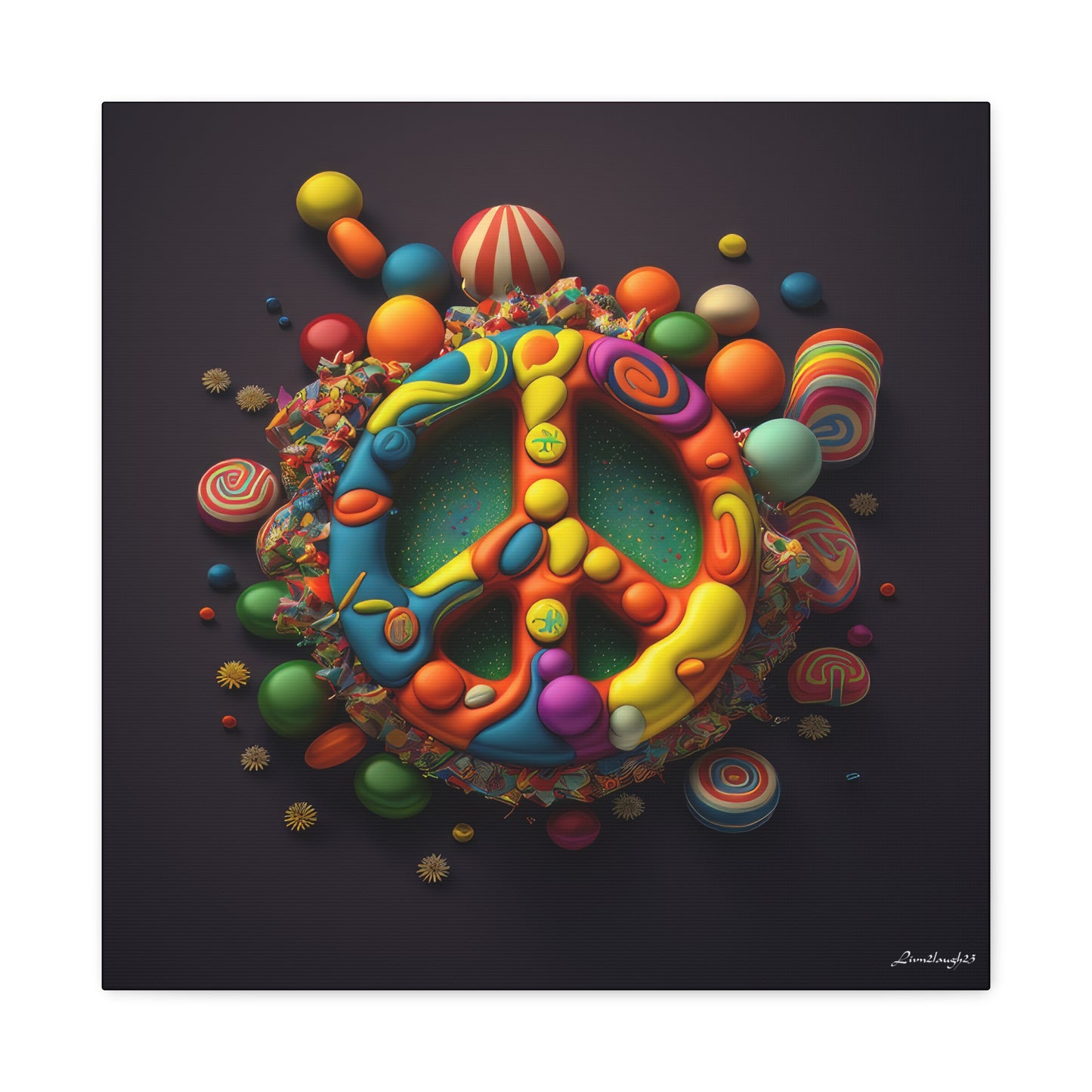 Fantastic Gummie Hippie Peace Sign 5 Canvas Gallery Wraps