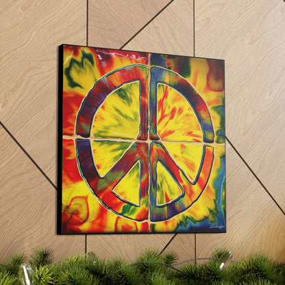 Coolio Tie Dye Hippie Peace Sign Canvas Gallery Wraps