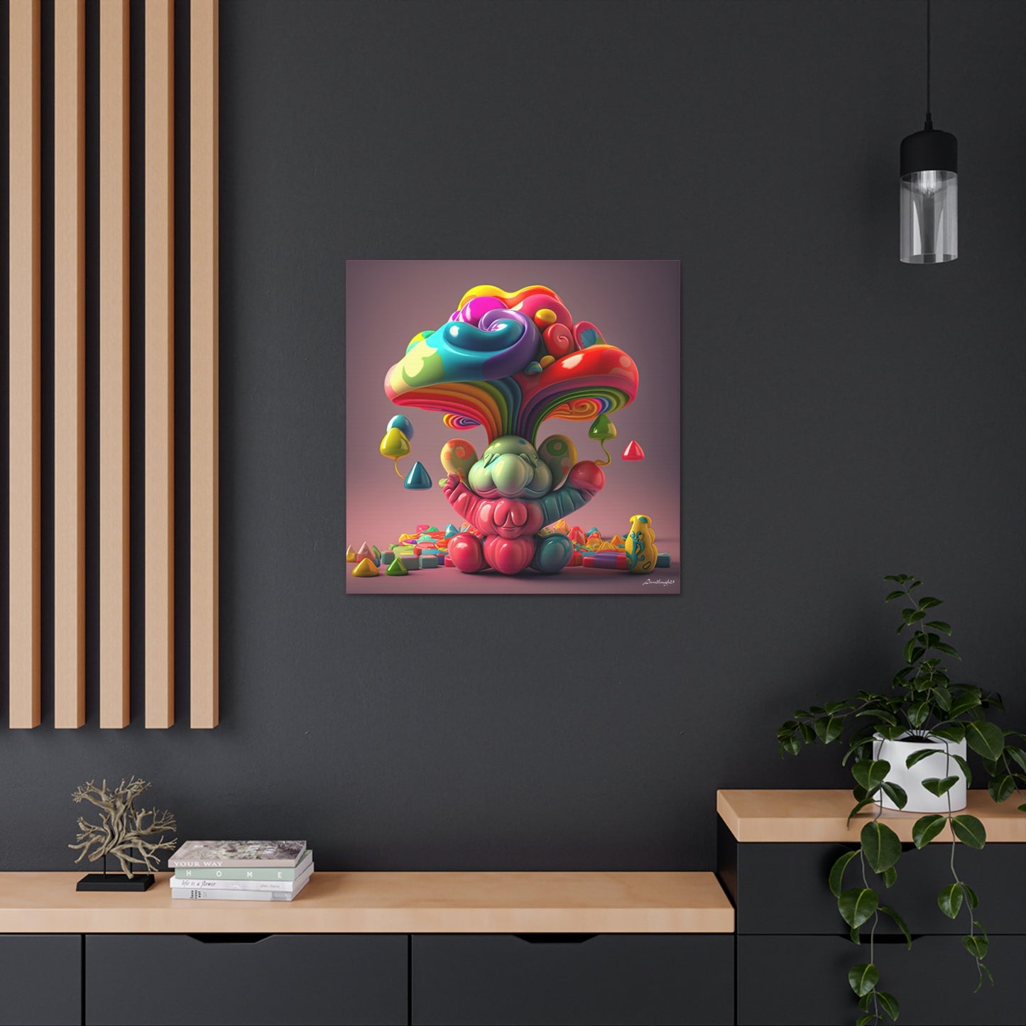 Gummy-Candy Style Mushroom Fun Bliss Cute Animal Canvas Gallery Wraps