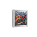 Mystic Shadows: The Enigmatic Cat, Framed Mosaic Cat Art Print — Colorful Modern Wall Canvas
