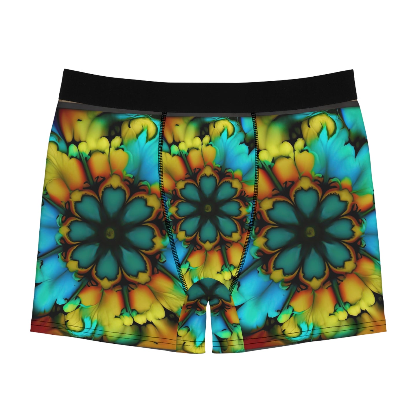 Bold And Beautiful Tie Dye B 3 Blue Yellow Men's Boxer Briefs (AOP)