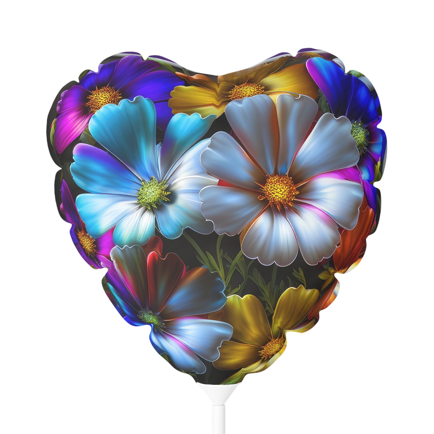 Bold & Beautiful & Metallic Wildflowers, Gorgeous floral Design, Style 4 Balloon (Round and Heart-shaped), 11"