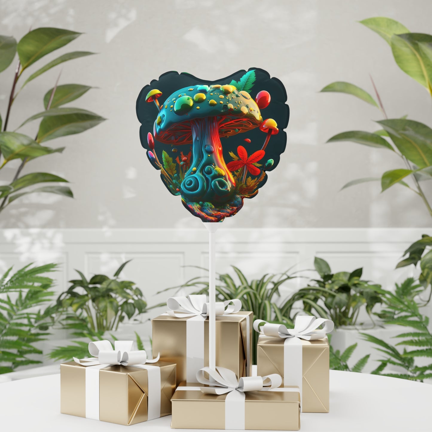 Hippie Mushroom Color Candy Style Design Style 5 Balloon (Round and Heart-shaped), 11"