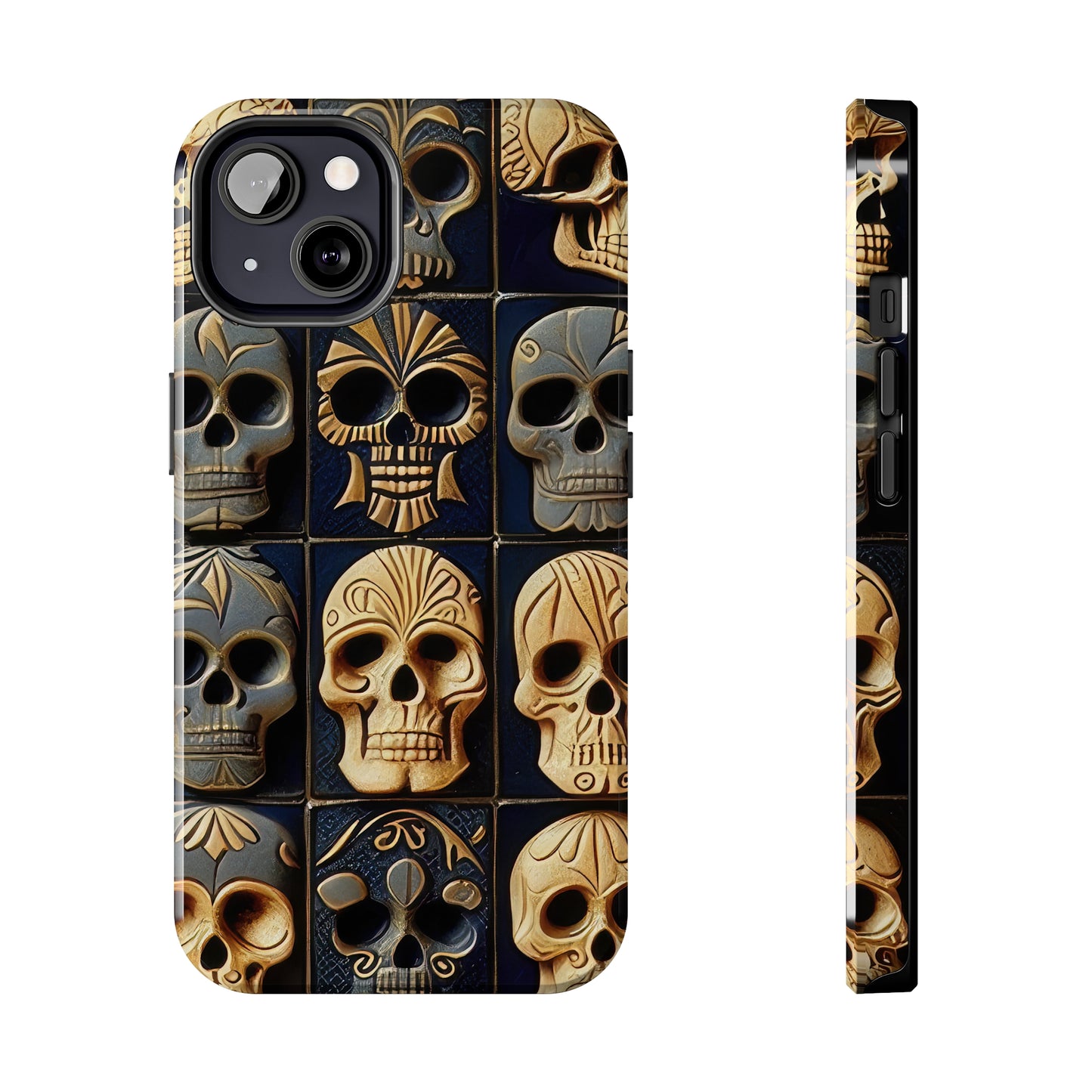 Metallic Chrome Skulls and classic Designed 17 Tough Phone Cases