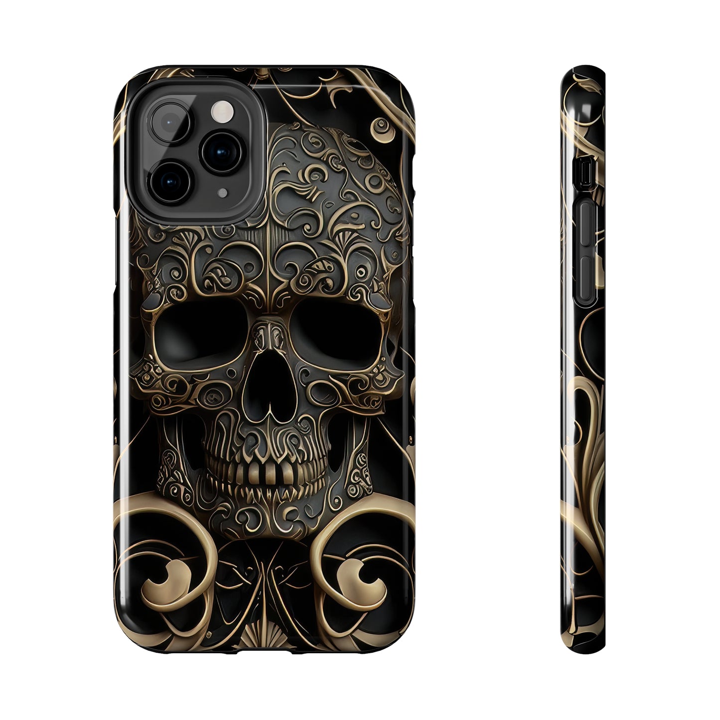 Metallic Chrome Skulls and classic Designed 2 Tough Phone Cases