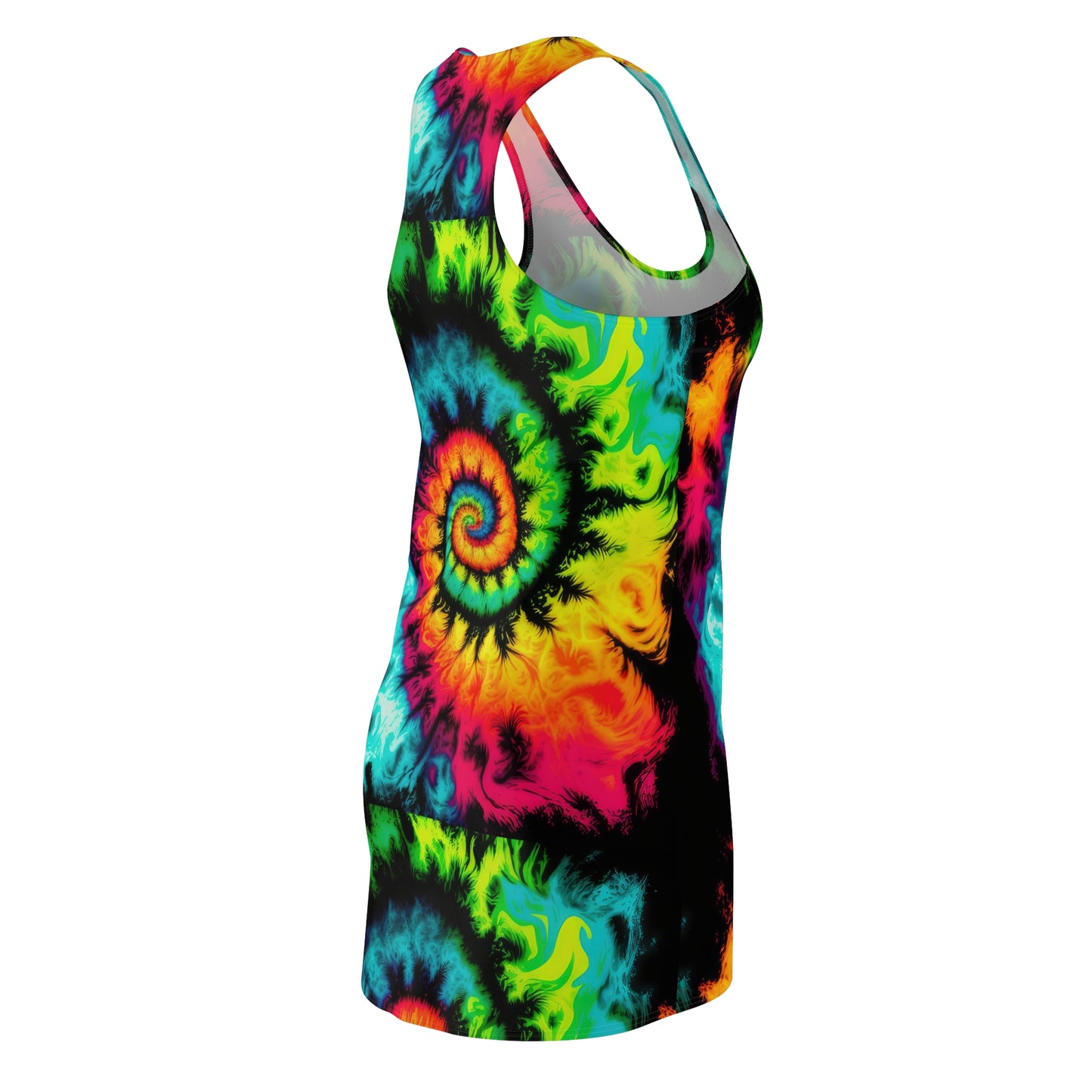 Bold And Beautiful Tie Dye Style Three D, Women's Cut & Sew Racerback Dress (AOP)