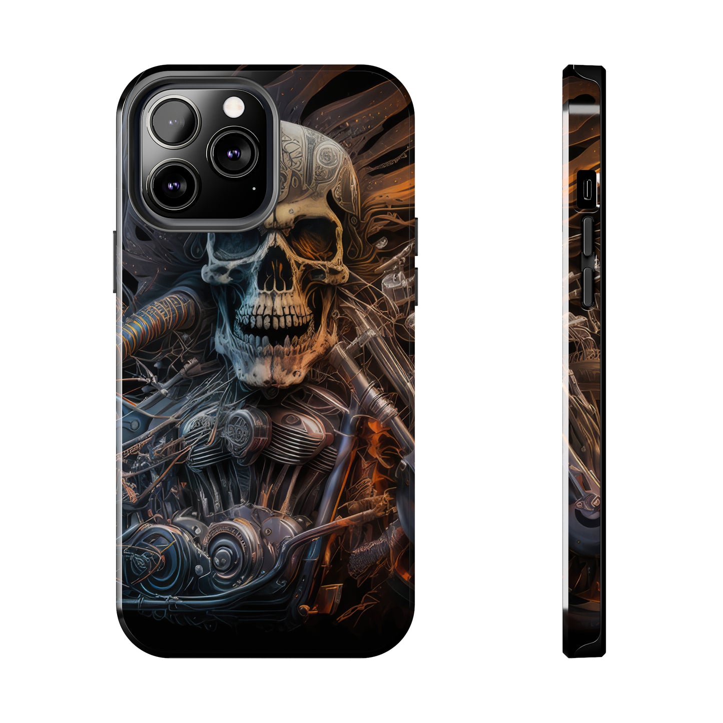 Skull Motorcycle Rider, Ready to Tear Up Road On Beautiful Bike 8 Tough Phone Cases