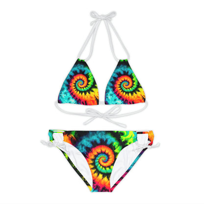 Bold And Beautiful Tie Dye Style One A, Four Strappy Bikini Set (AOP)