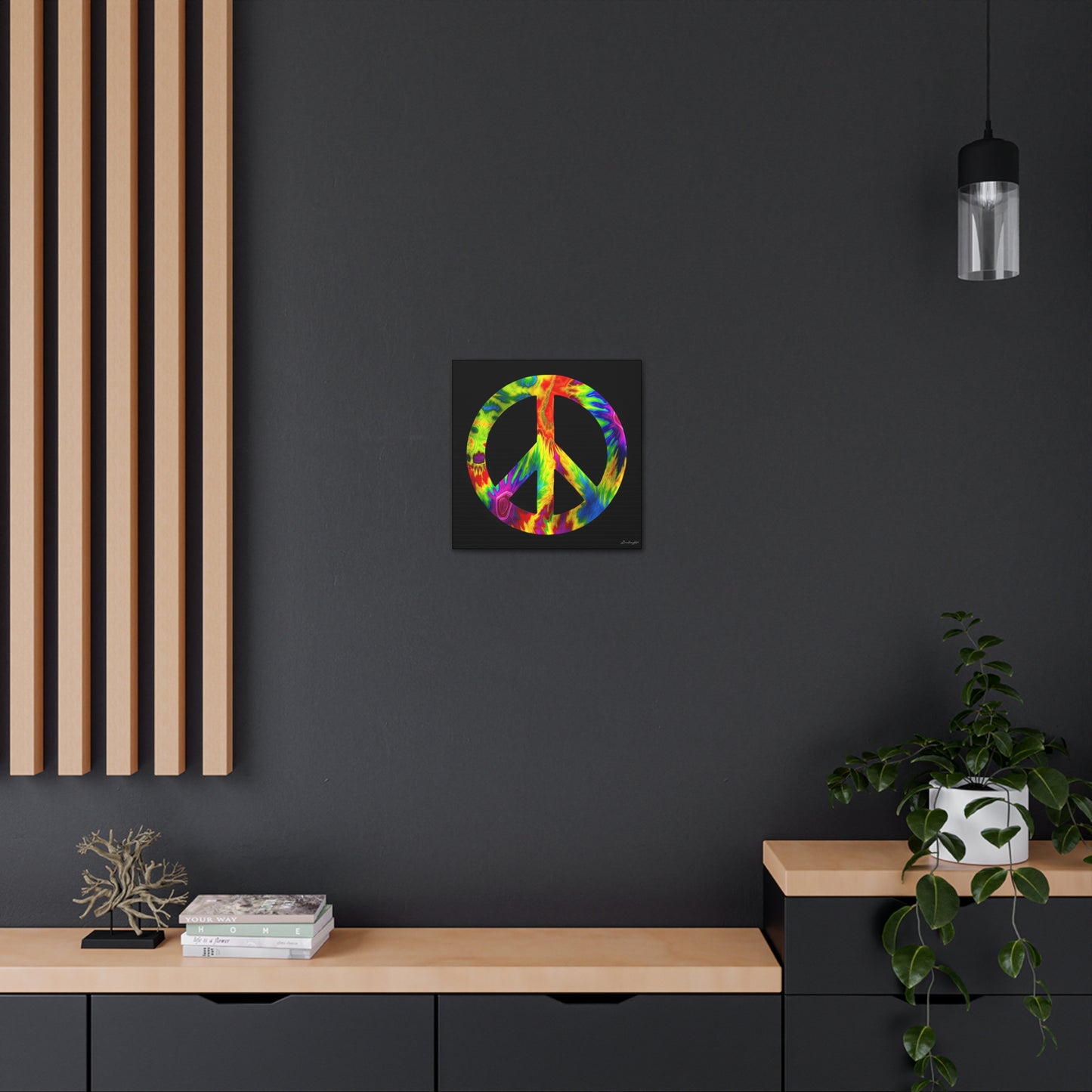 Coolio Tie Dye Hippie Peace Sign 6 Canvas Gallery Wraps