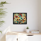 Gathered Circles, Matte Canvas, Framed (Multi-color)