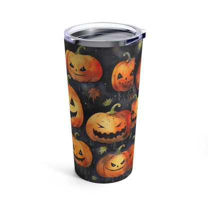 Fall -Halloween Smiling Bold Orange Pumpkin Patch By giraffecreativestudio Tumbler 20oz