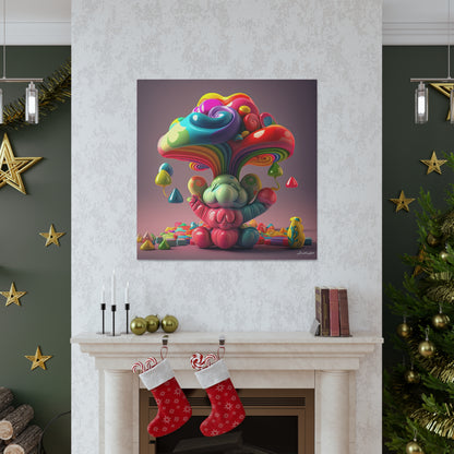 Gummy-Candy Style Mushroom Fun Bliss Cute Animal Canvas Gallery Wraps