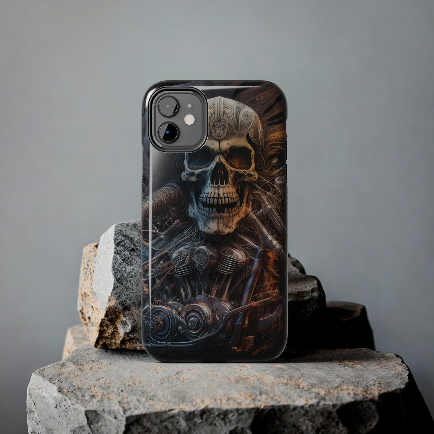 Skull Motorcycle Rider, Ready to Tear Up Road On Beautiful Bike 8 Tough Phone Cases