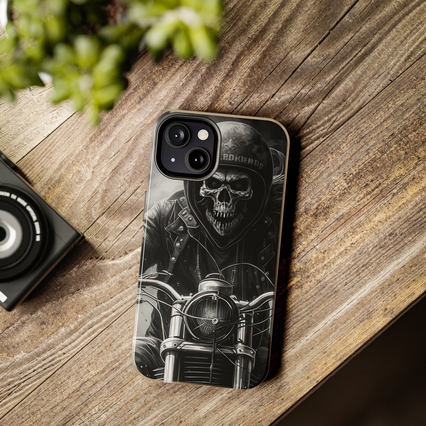 Skull Motorcycle Rider, Ready to Tear Up Road On Beautiful Bike 7 Tough Phone Cases