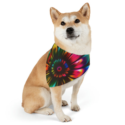 Tie Dye Color Flower Pet Bandana Collar