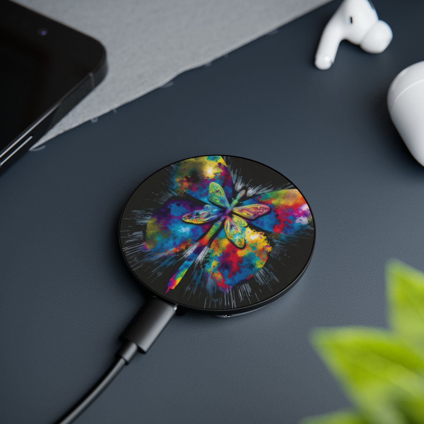 Bold And Beautiful Tie Dye Cross Style 14 Magnetic Induction Charger