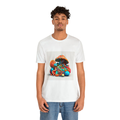 Hippie Mushroom Color Candy Style Design Style 1Unisex Jersey Short Sleeve Tee