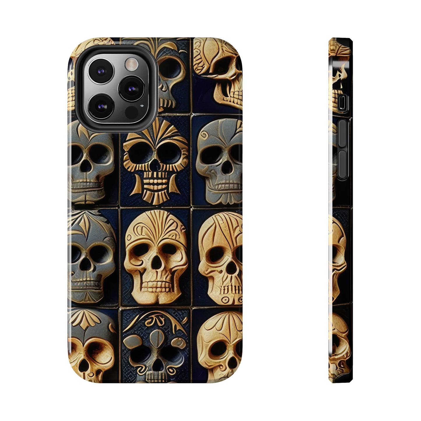 Metallic Chrome Skulls and classic Designed 17 Tough Phone Cases