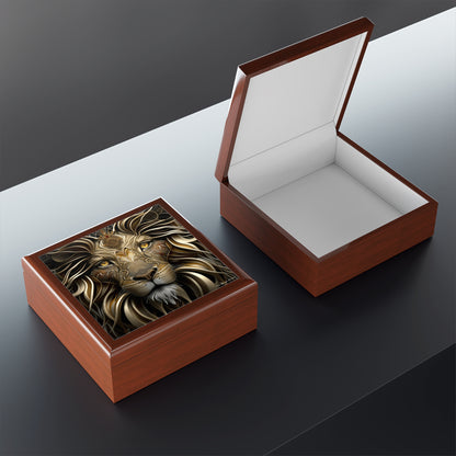 Lion Of The Jungle, Black or Brown Jewelry Box