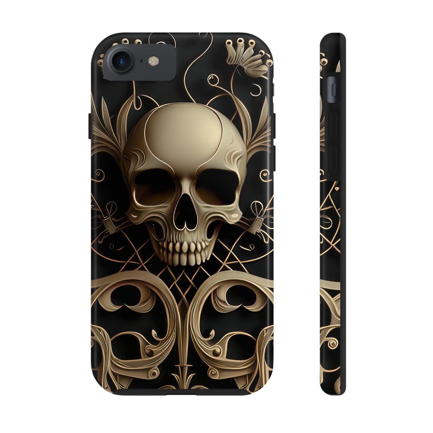 Metallic Chrome Skulls and classic Designed 1 Tough Phone Cases