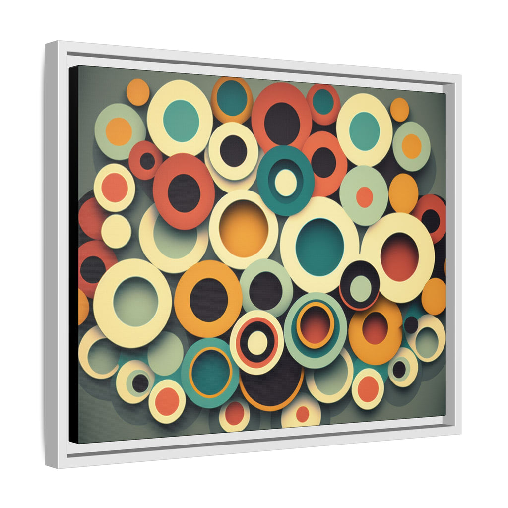 Gathered Circles, Matte Canvas, Framed (Multi-color)