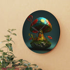 Hippie Mushroom Color Candy Style Design Style 3 Acrylic Wall Clock