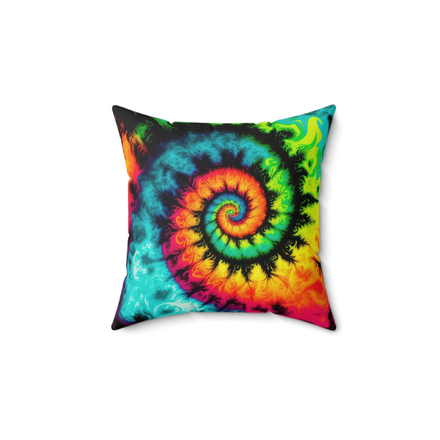 Bold And Beautiful Tie Dye Style Three Spun Polyester Square Pillow