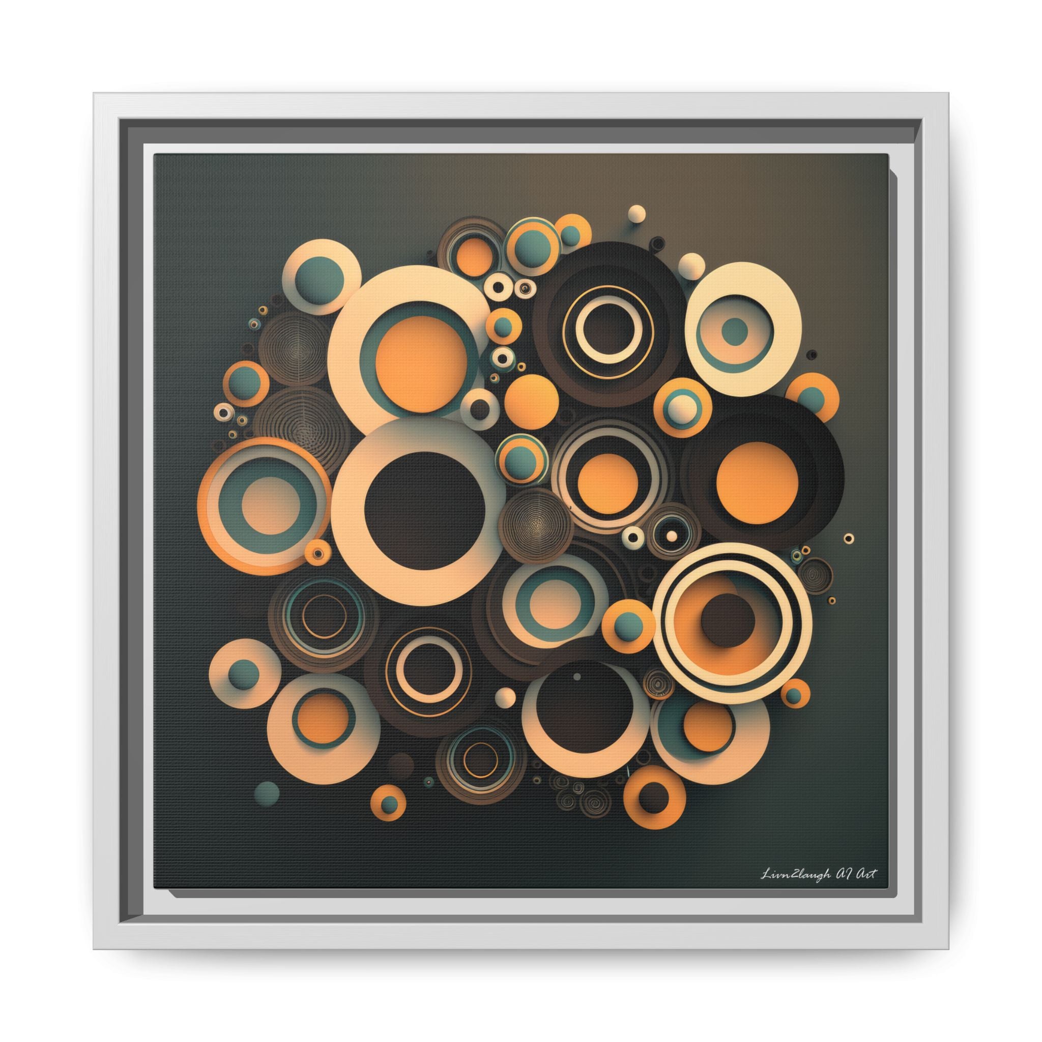 Concentric Harmony, Art Print — Colorful Modern Wall Canvas