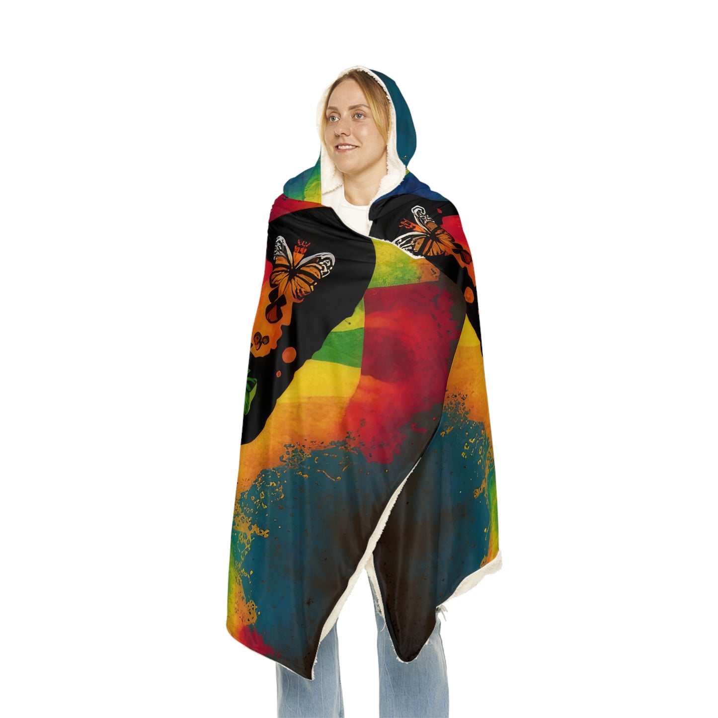 Beautiful Bold Colors Large Rainbow Colors Butterfly Snuggle Blanket