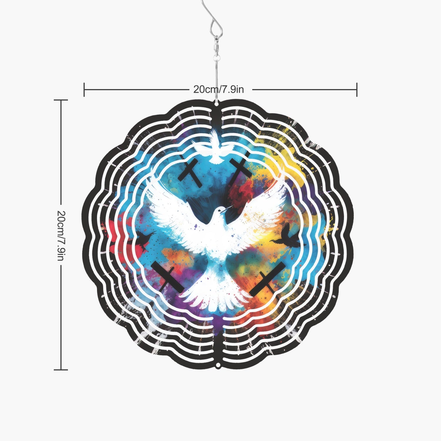 Tie Dye Dove Wind Spinner