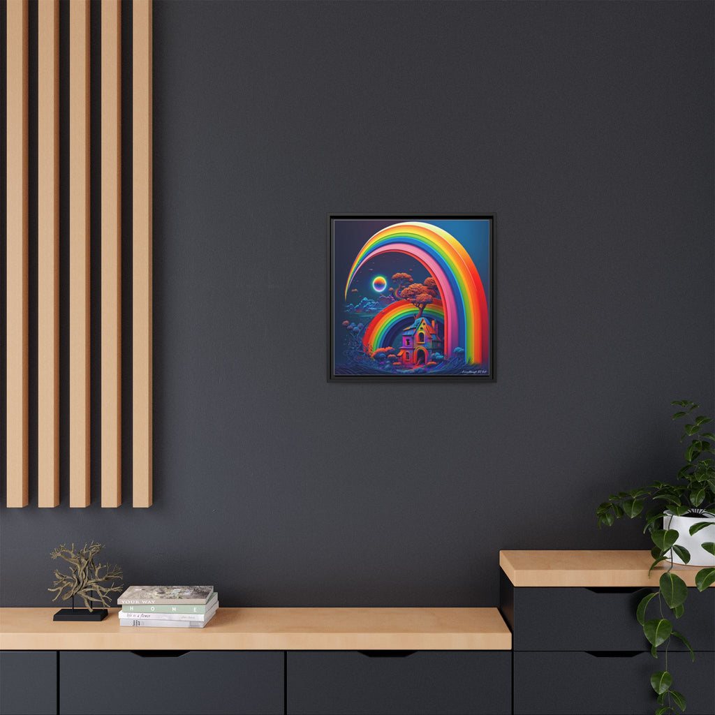 Home Beneath the Rainbow, Art Print — Colorful Modern Wall Canvas
