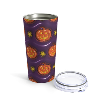 Orange Pumpkins Yellow Stars And Purple Background 3-D Puffy Halloween by  Mulew Art Tumbler 20oz