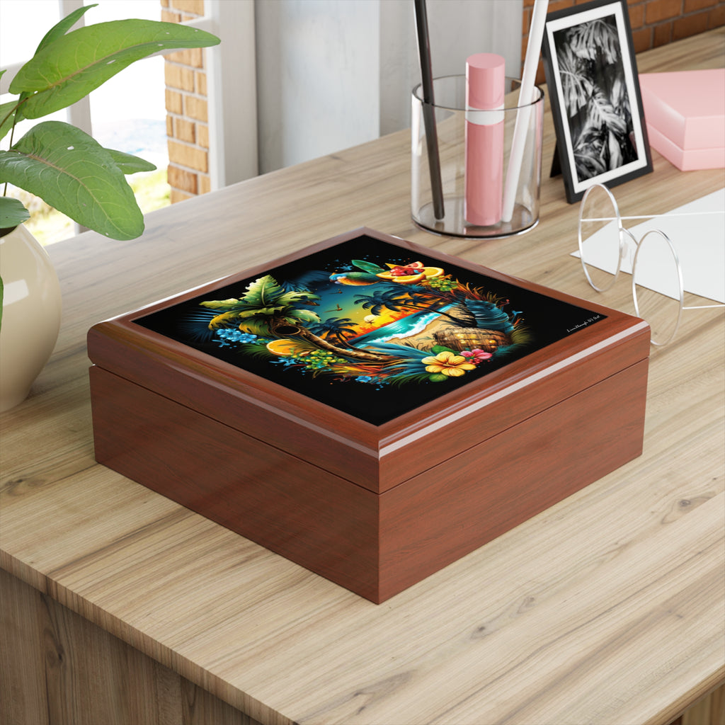 Island Rhythm at Dusk, Jewelry- Stash- Collection Box