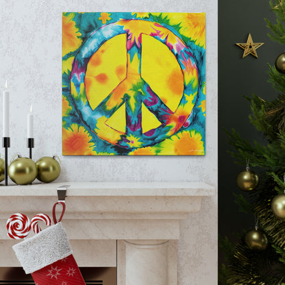 Coolio Tie Dye Hippie Peace Sign 10 Canvas Gallery Wraps