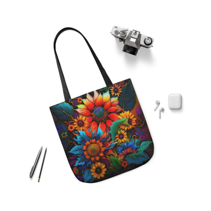 Bold And Beautiful Colorful Flowers Style Two Polyester Canvas Tote Bag (AOP)