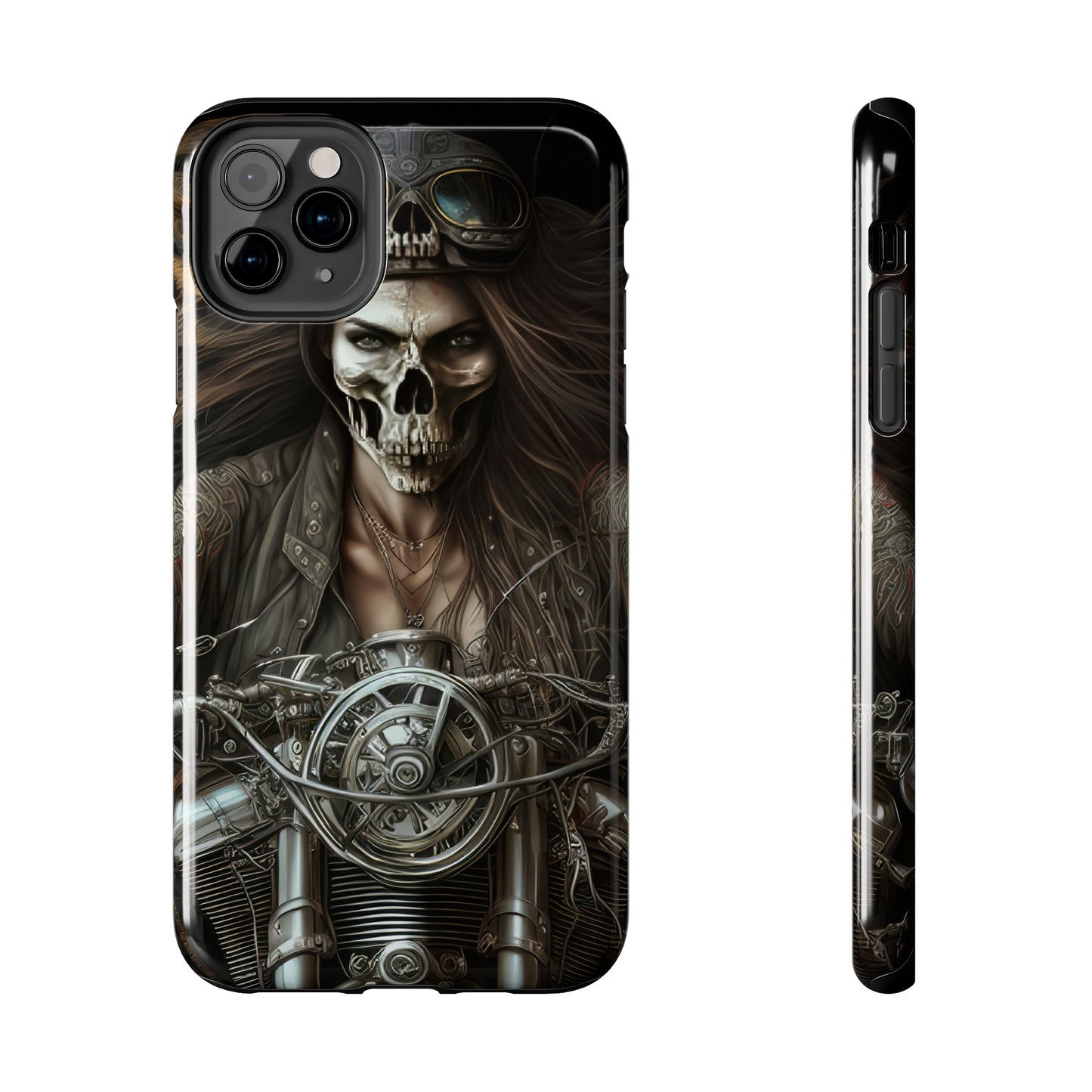 Skull Motorcycle Rider, Ready to Tear Up Road On Beautiful Bike 10 Tough Phone Cases