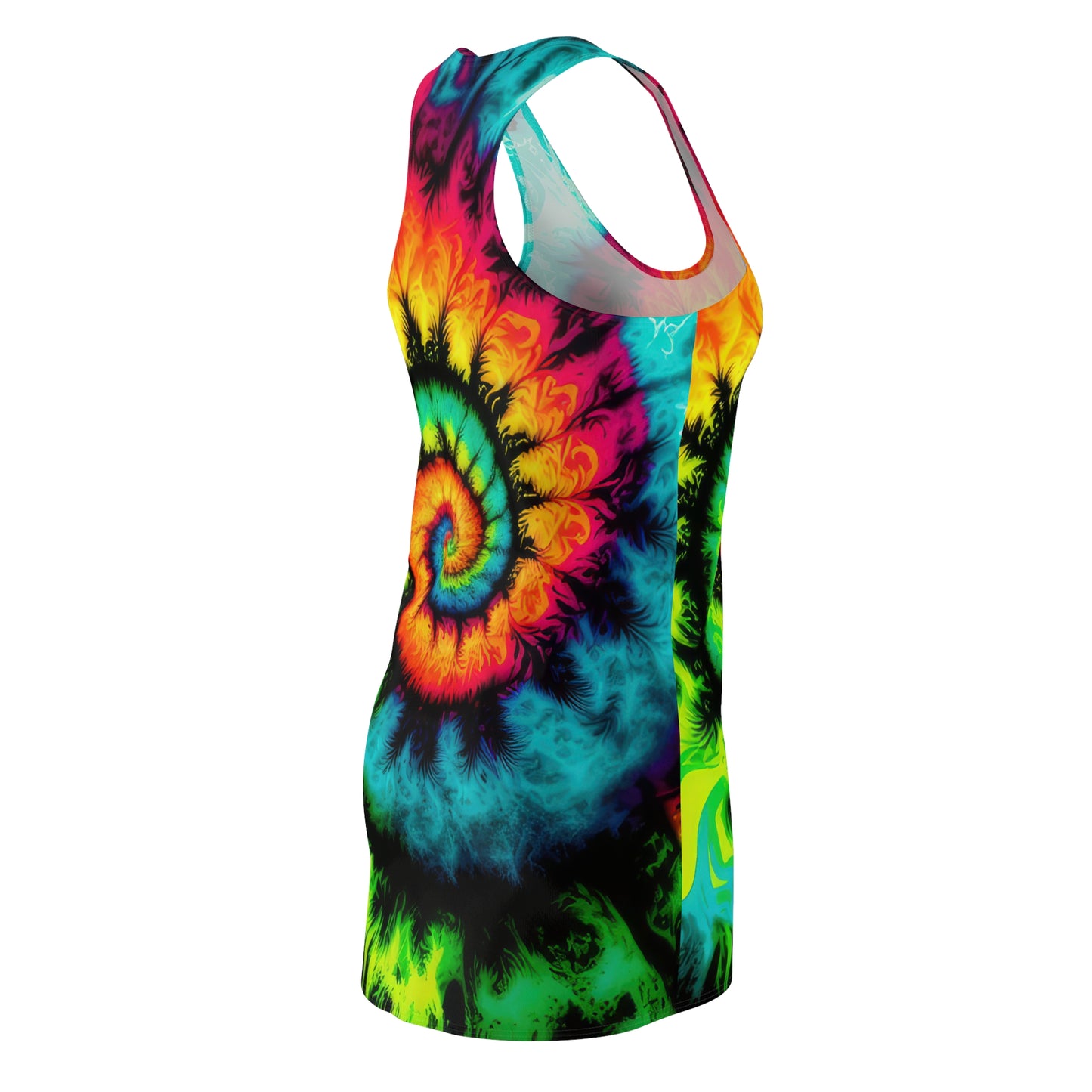 Bold And Beautiful Tie Dye Style Three C, Women's Cut & Sew Racerback Dress (AOP)