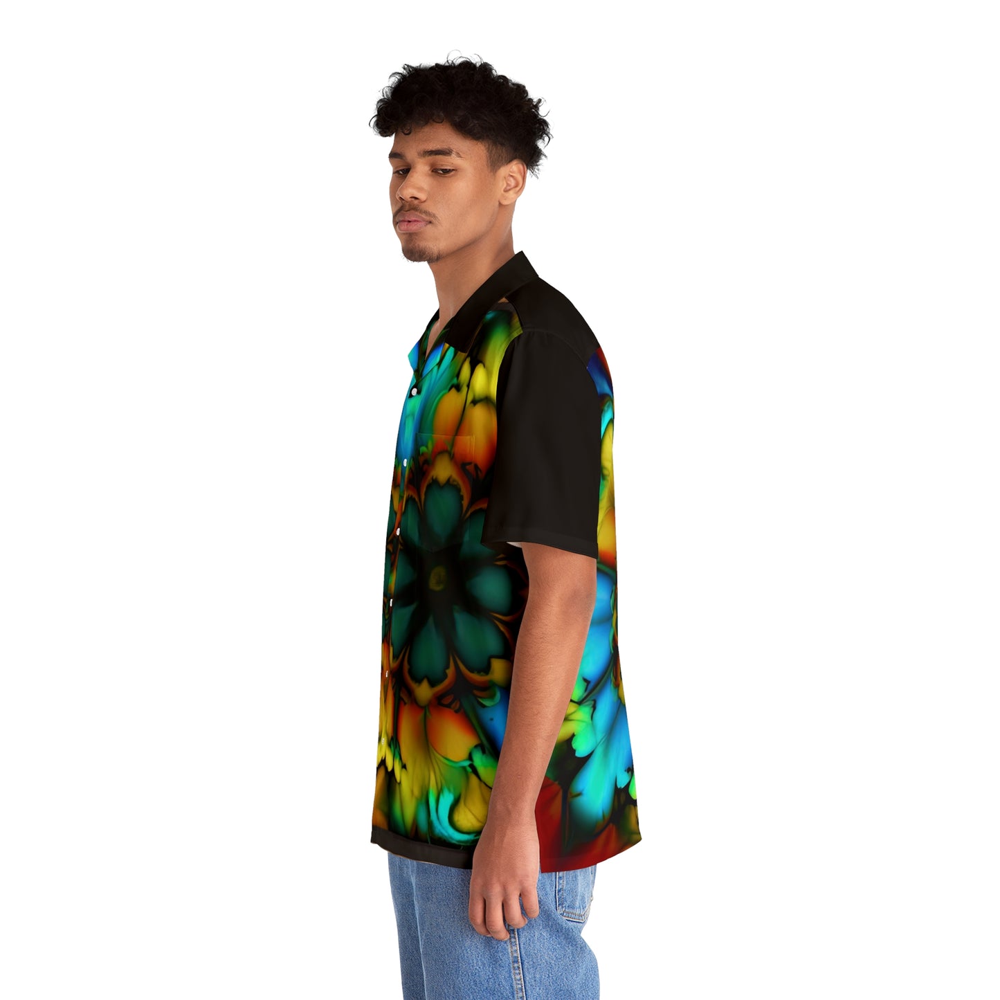 Bold And Beautiful Tie Dye B 3 Blue Yellow Men's Hawaiian Shirt (AOP)