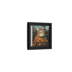 Mosaic Majesty: The Regal Cat, Framed Mosaic Cat Art Print — Colorful Modern Wall Canvas