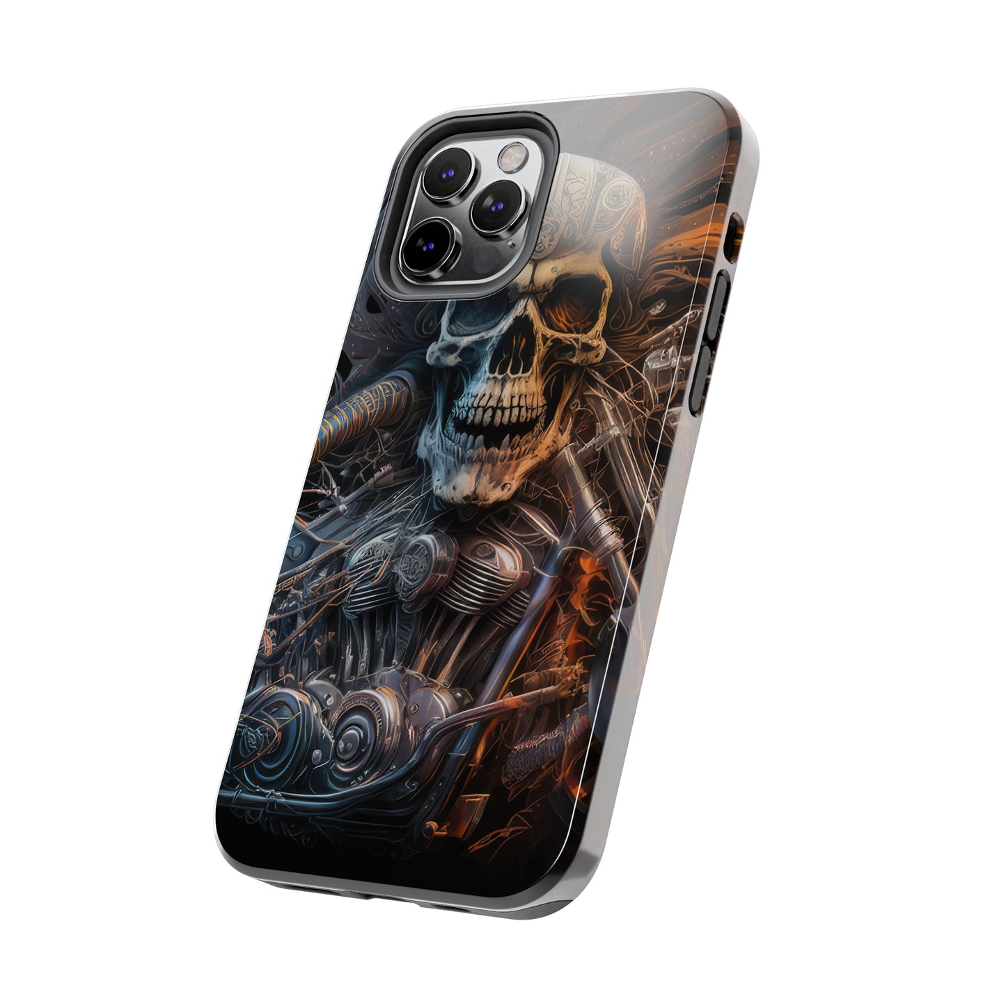 Skull Motorcycle Rider, Ready to Tear Up Road On Beautiful Bike 8 Tough Phone Cases