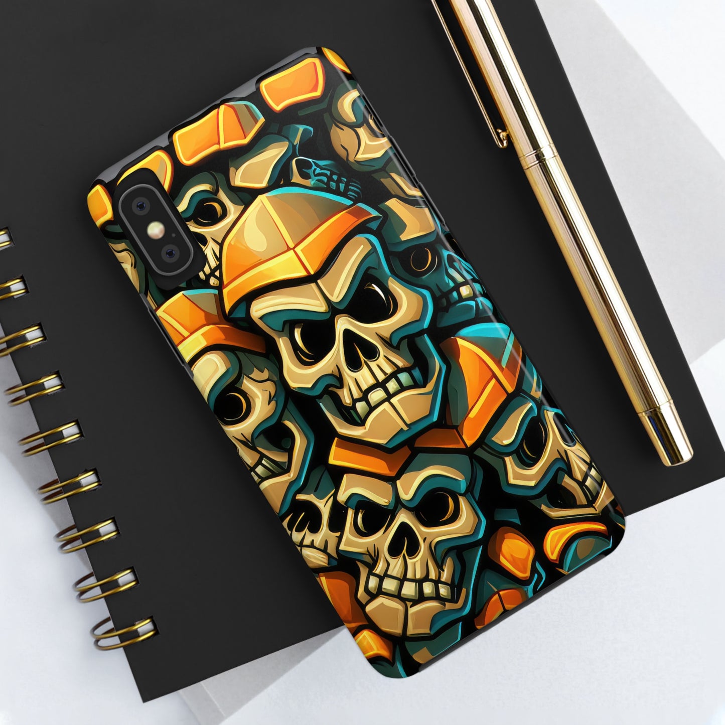 Metallic Chrome Skulls and classic Designed 16 Tough Phone Cases